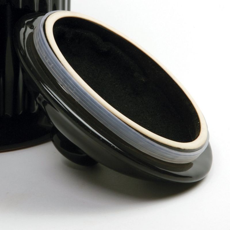 Norpro 93EB 1 Gallon Ceramic Counter Top Compost Crock w/ Steel Handle, Black