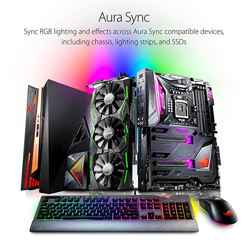 RGB Mechanical Gaming Keyboard - ROG Strix Flare (Cherry MX Blue Switches - cm SS) | Aura Sync & SDK | Gaming Keyboard for PC | Customizable Badge, USB Pass-Through | Media Controls