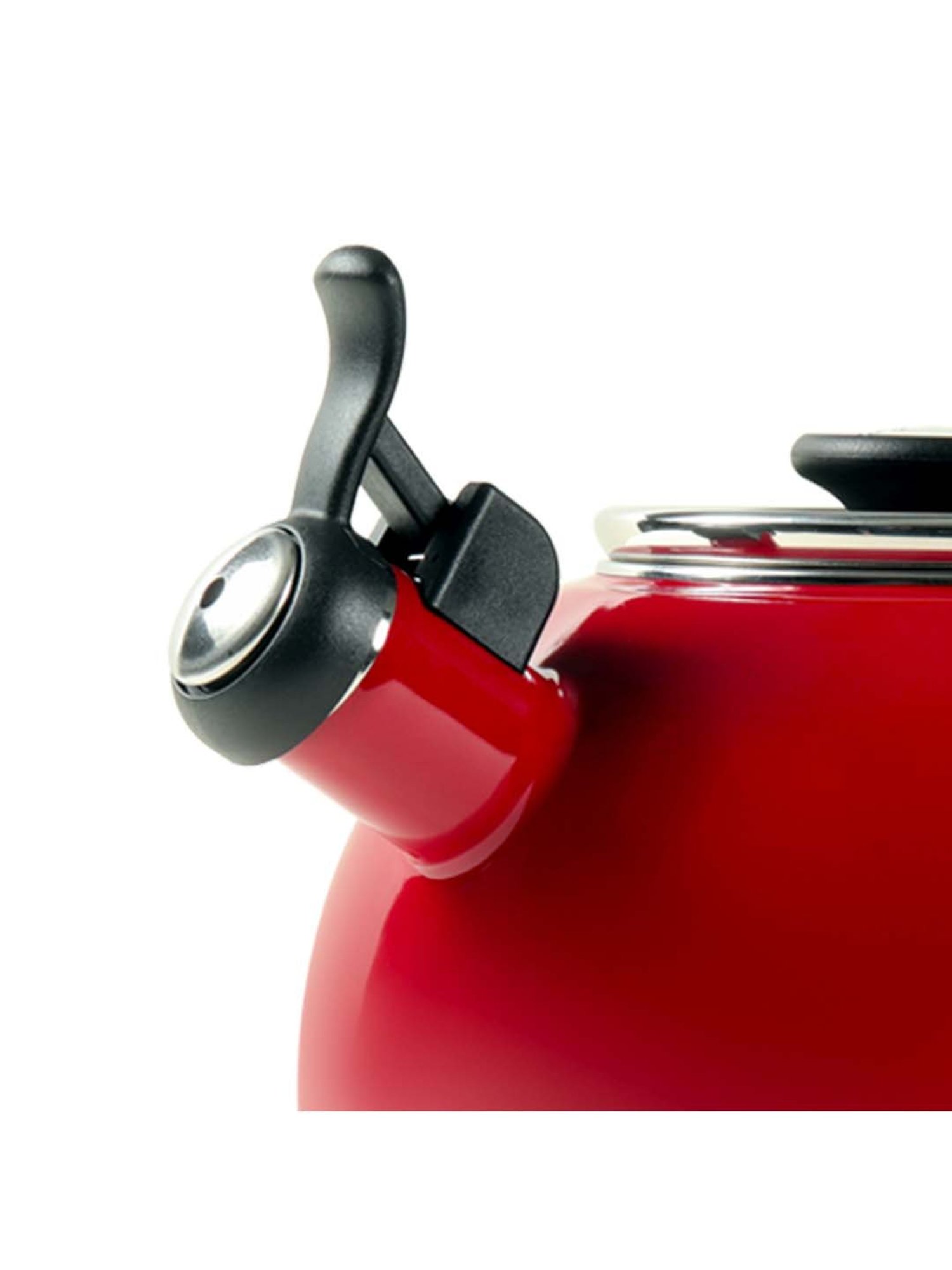 Circulon Enamel Red On Steel Whistling Tea Kettle (1.9 Liters)
