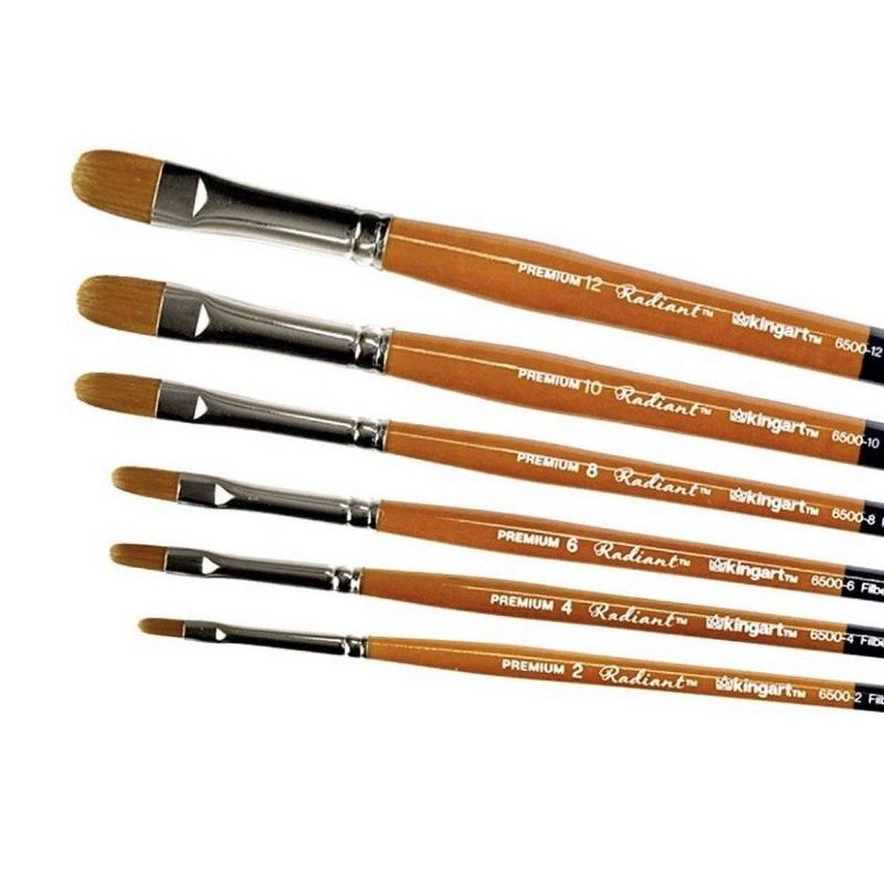 Kingart 6ct Radiant Filbert Brush Set