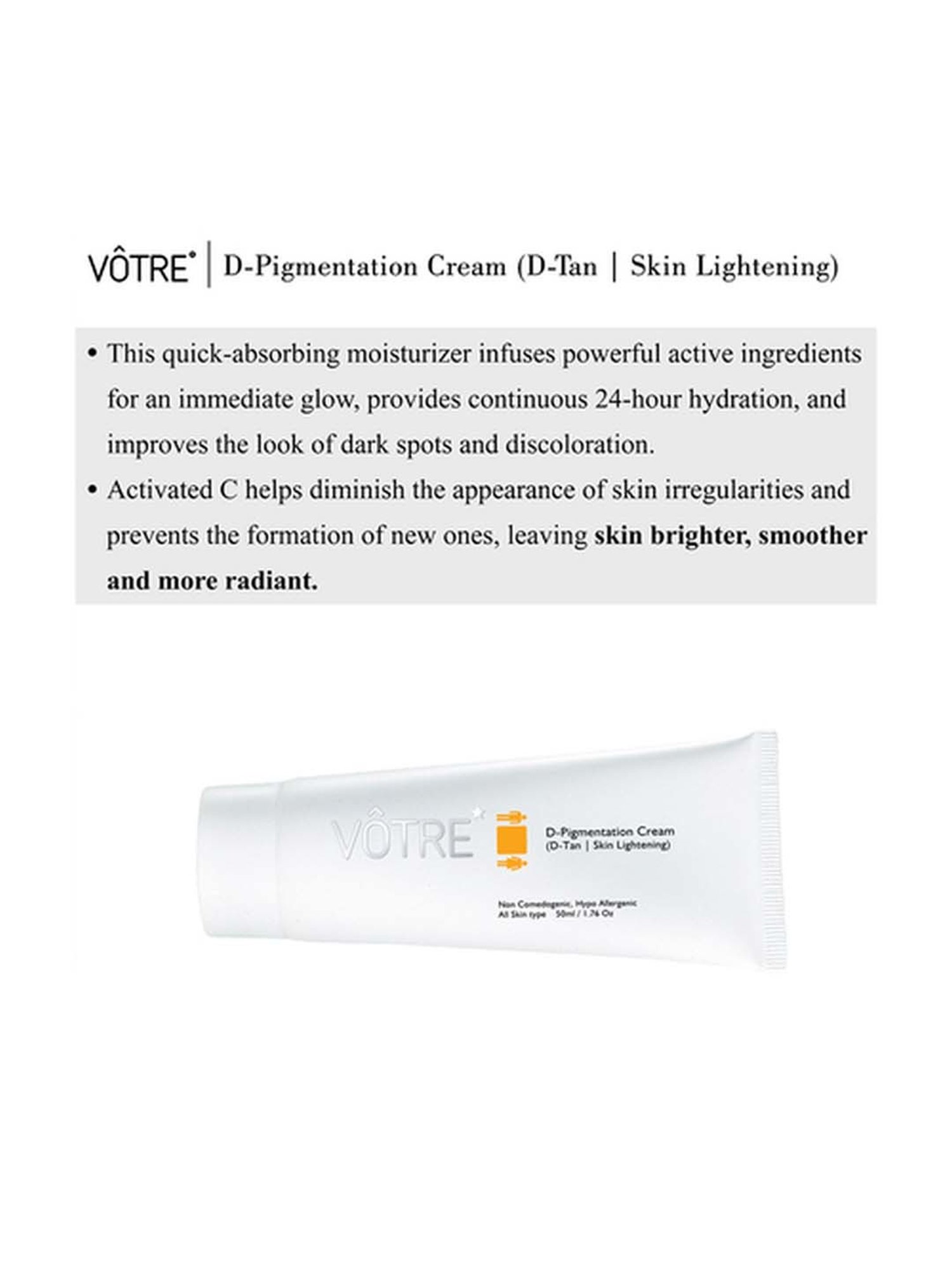 Votre Pigmentation Cream D Tan & Skin Lightening