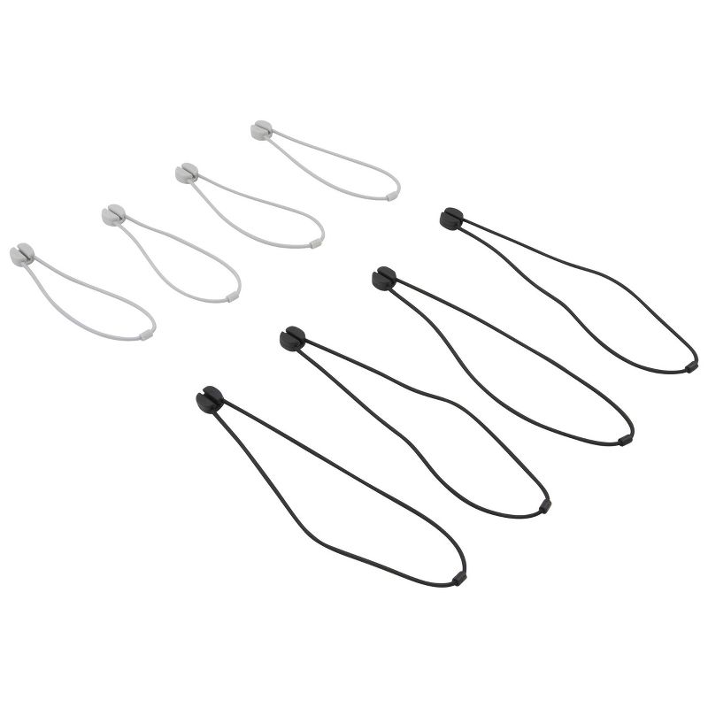 8pk Pixi Reusable Zip Ties Small Black/Gray - BlueLounge