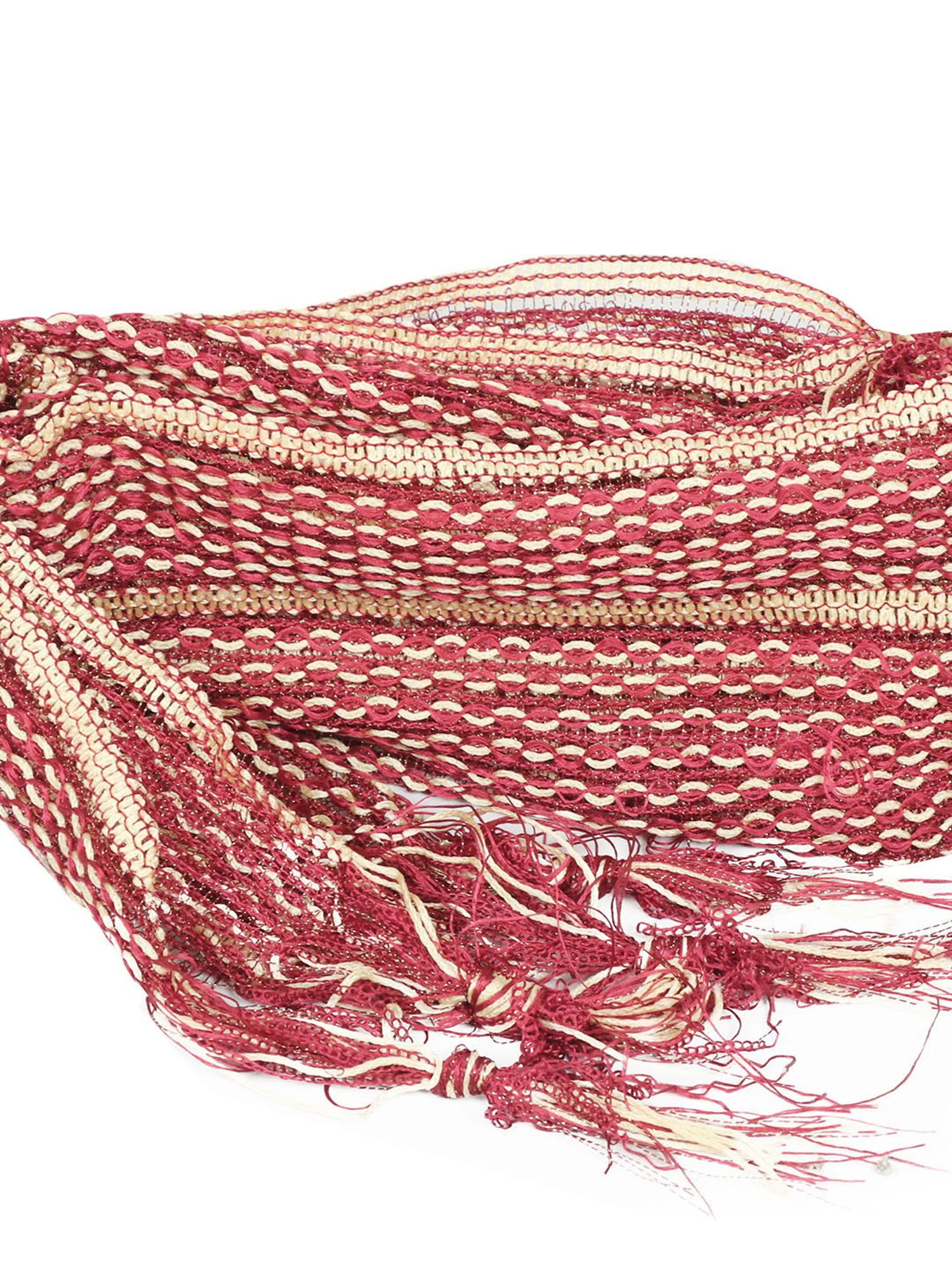 SG LEMAN Maroon Regular Fit Printed Stole