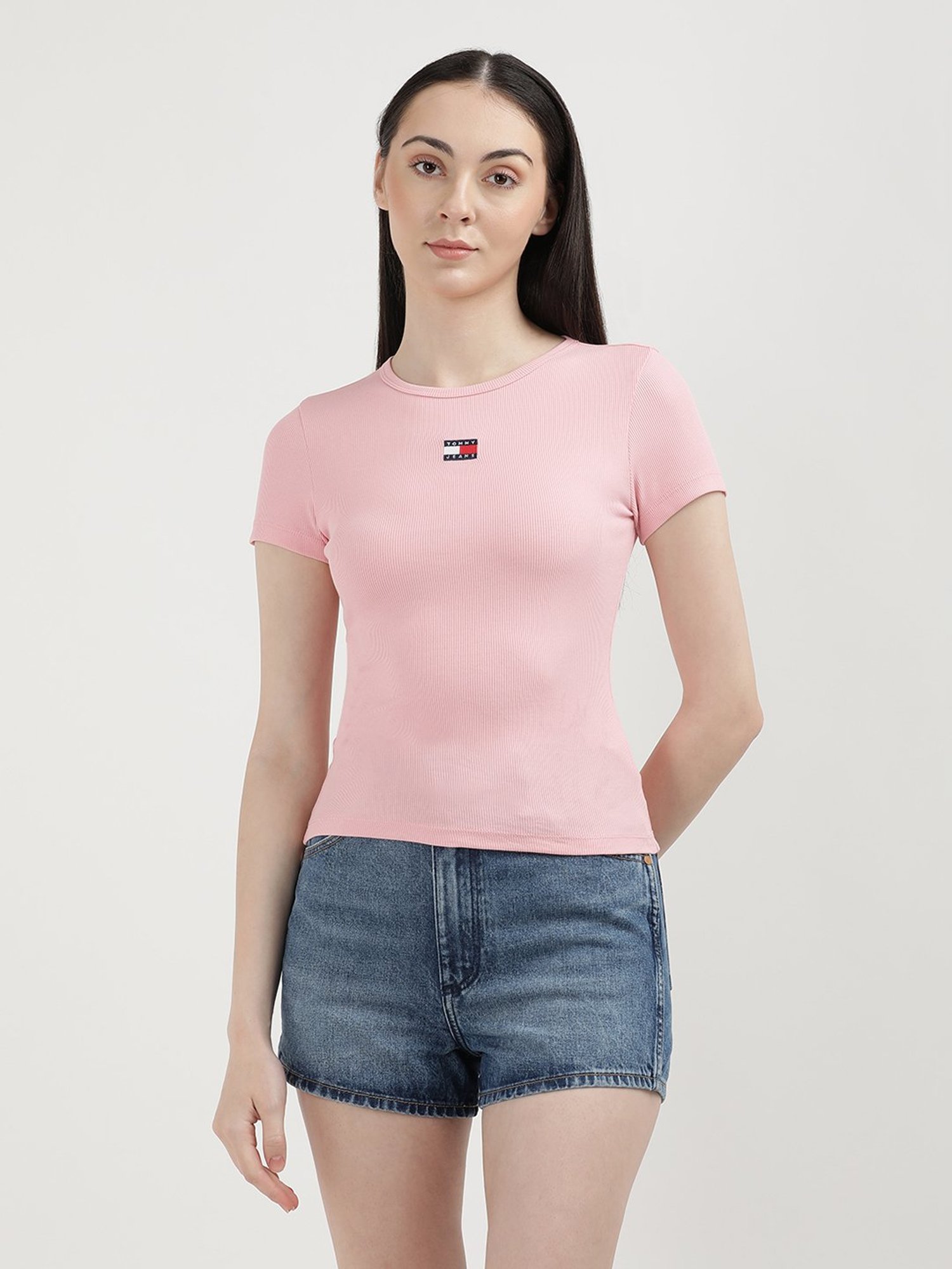 TOMMY HILFIGER Light Pink Slim Fit T-Shirt