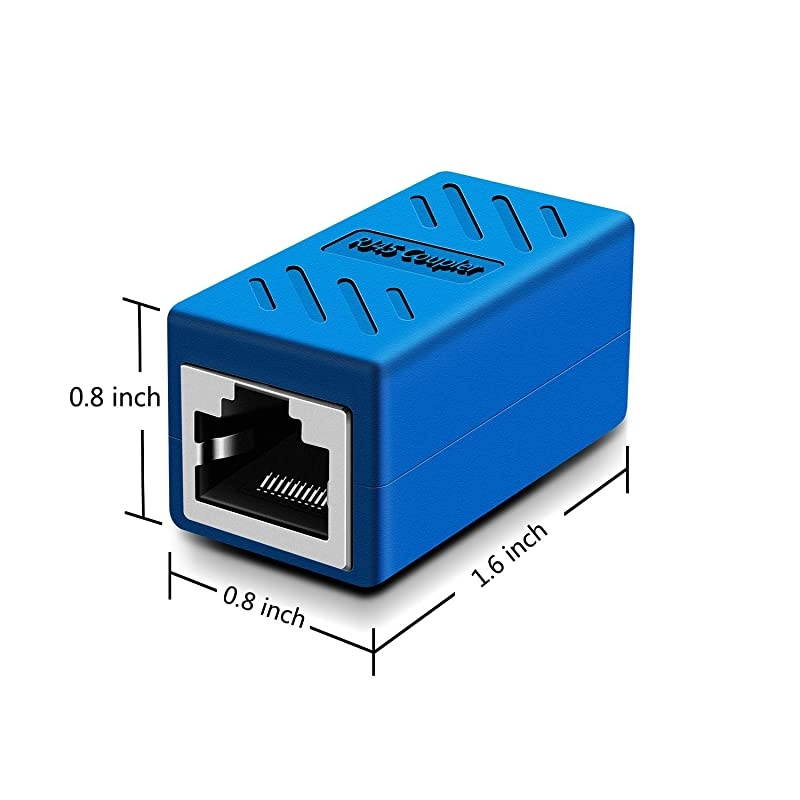 Ethernet Cable ExtenderRJ45 Coupler Extender Connector Ethernet Coupler Female to Female Blue 10 Pack