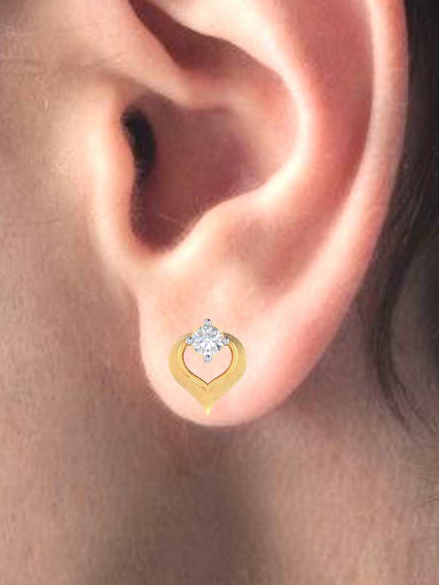 P.C. Chandra Jewellers 18 kt Gold & Diamond Earrings