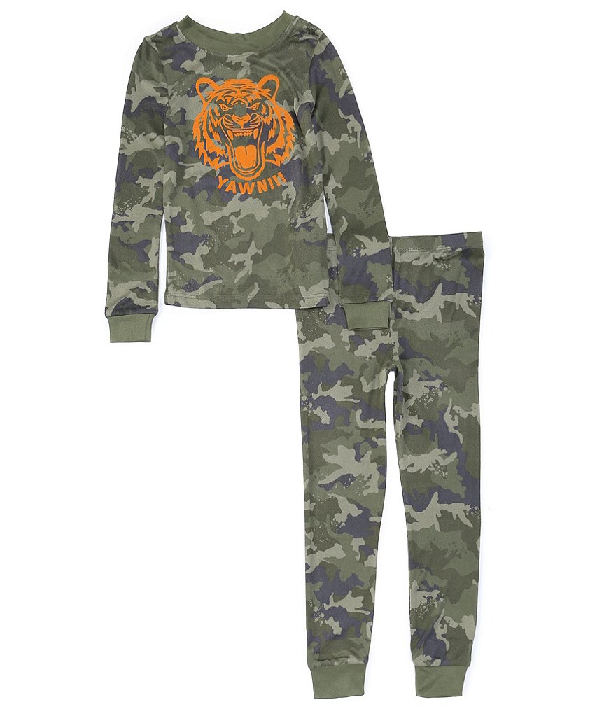 Dream Life Little Boys 2-7 Tiger Camo 2-Piece Pajamas Set