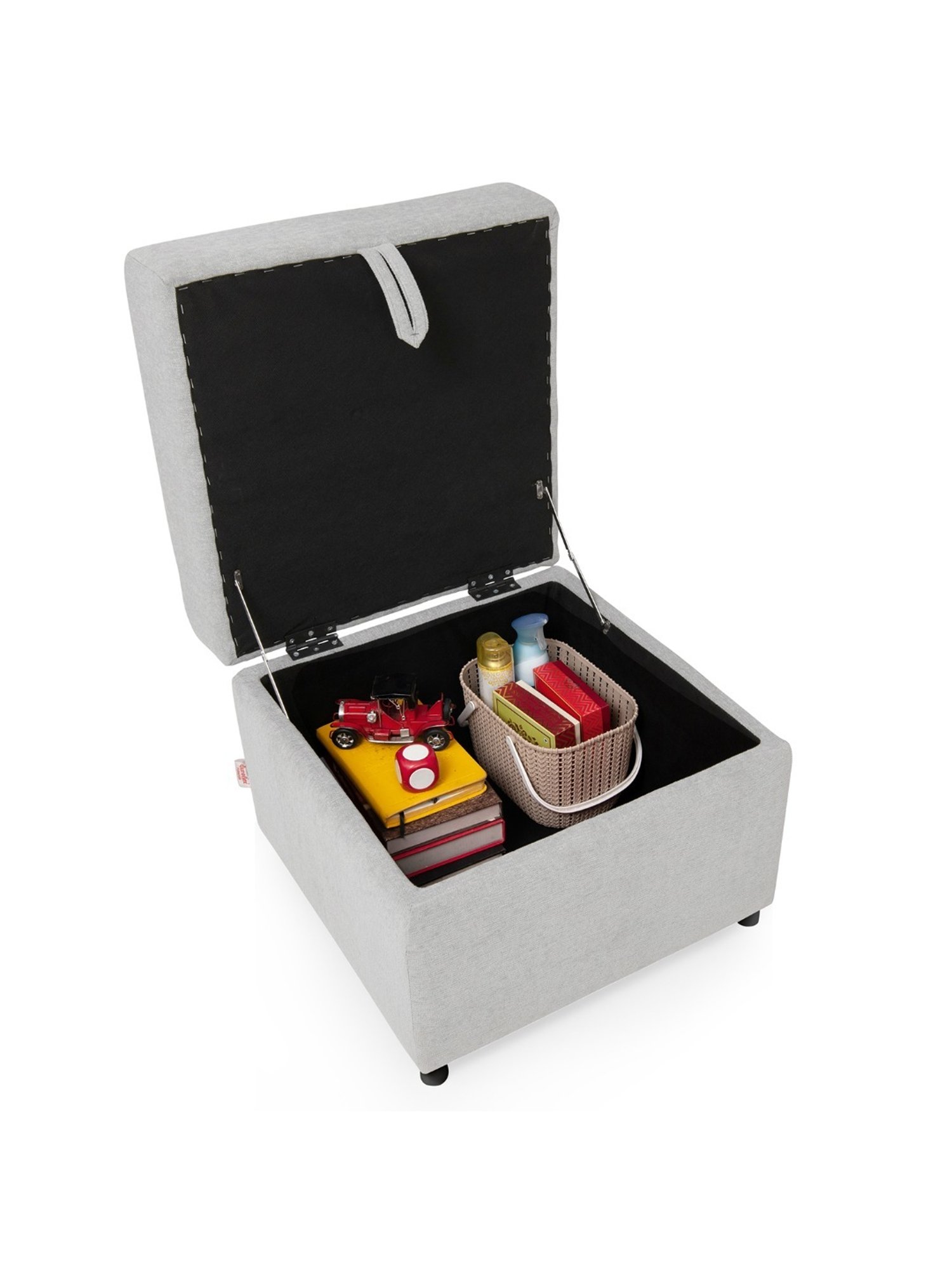 Duroflex Zivo Plus Grey Solid Wood Ottoman