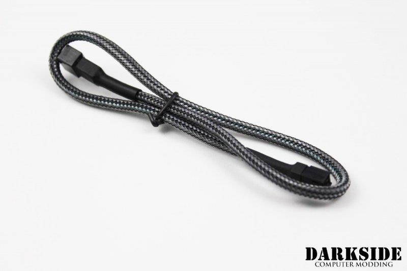 Darkside 3-Pin 40cm (16") M/F Fan Sleeved Cable - Graphite Metallic (DS-0245)