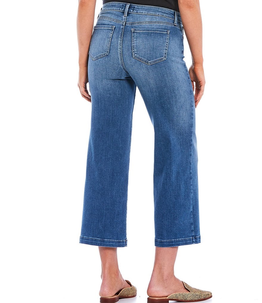 NYDJ Teresa Exposed Button Fly Wide-Leg Ankle Jeans
