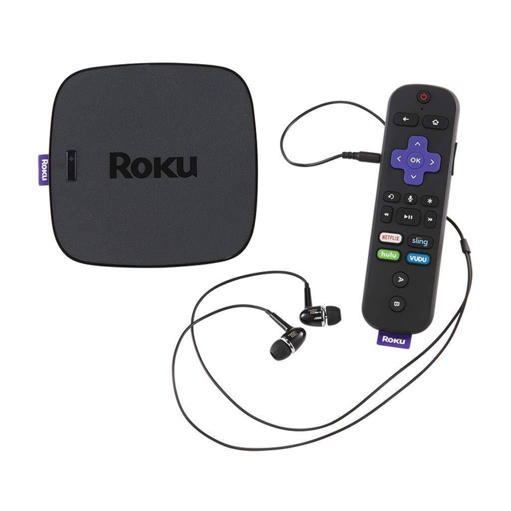 Roku Ultra HD/4K/HDR Streaming Media Player - Voice Remote, Remote Finder, Ethernet, MicroSD, USB, and Premium JBL Headphones