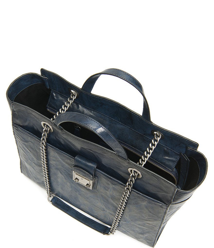 Frye Ella Metallic Leather Top Zip Tote Bag