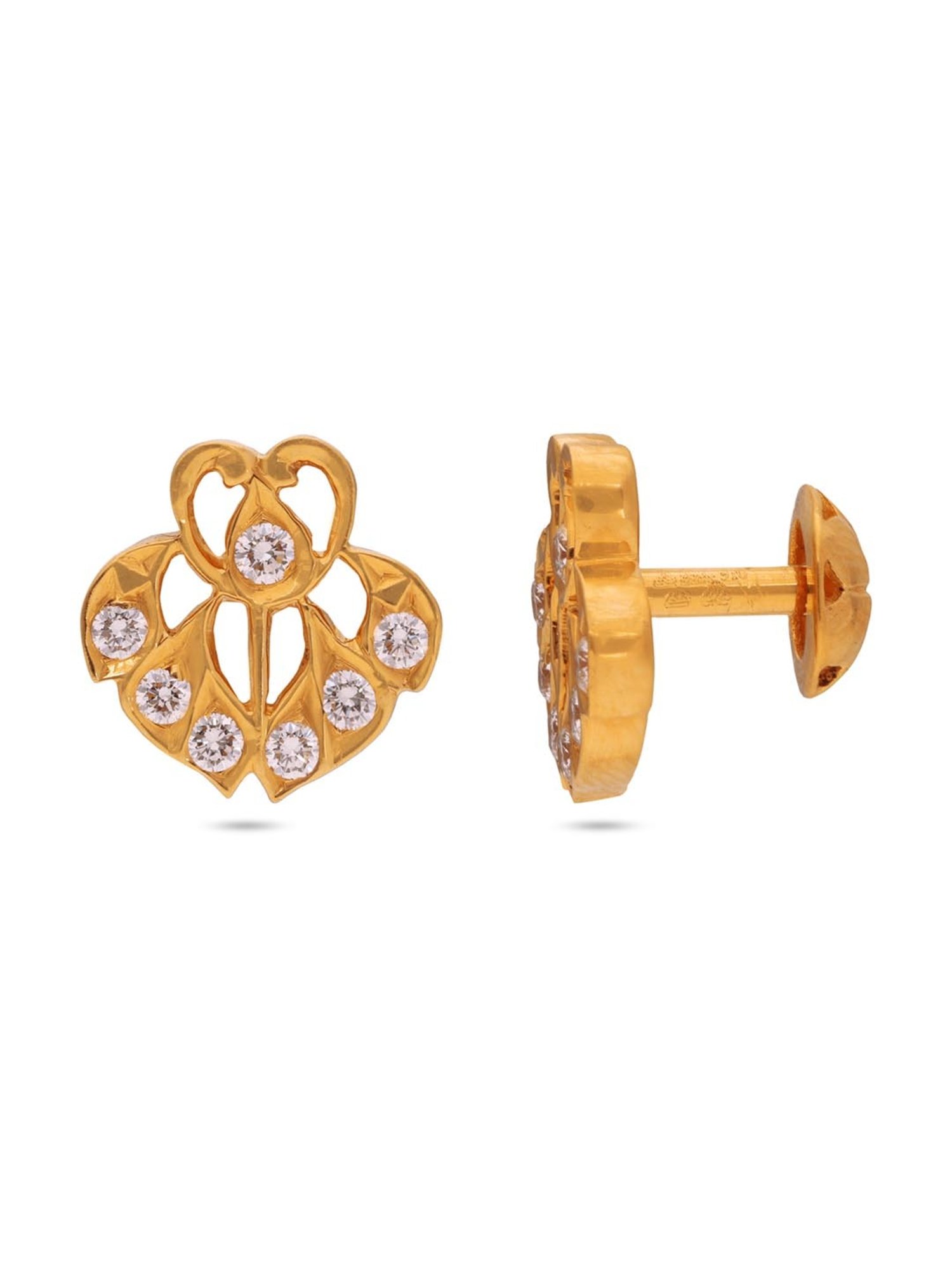 CKC 22k Gold & Diamond Earrings for Women