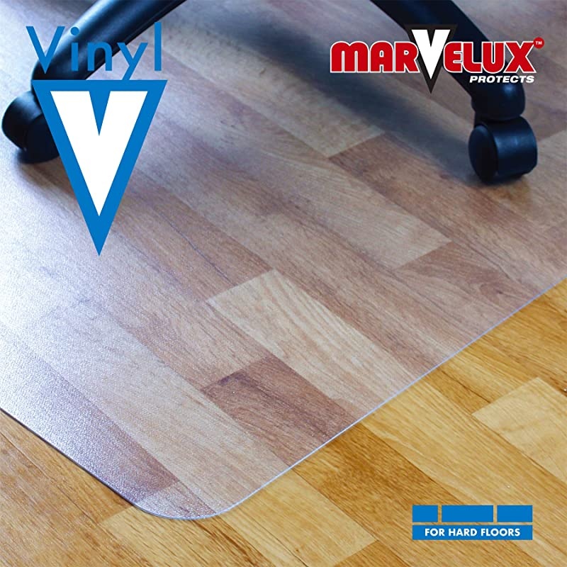 Vinyl PVC Office Chair Mat for Hardwood Floors 48 x 51 | Transparent Hard Floor Protector Rectangular | Multiple Sizes
