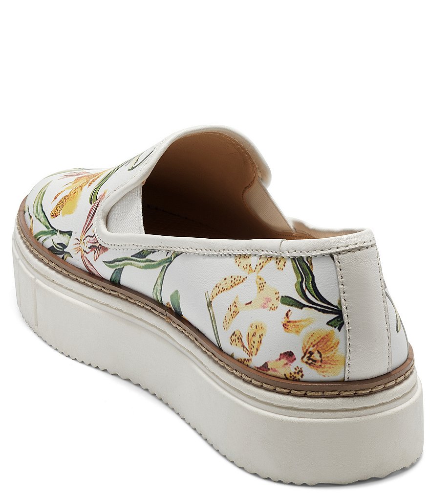 Vince Camuto Remmeya Floral Printed Leather Slip-On Sneakers