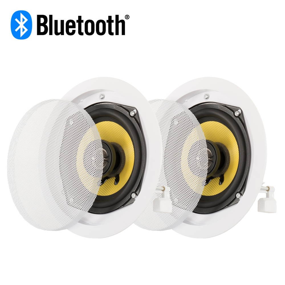 Acoustic Audio HD-5 Bluetooth Flush Mount In Ceiling Powered 2-Way Speaker Pair