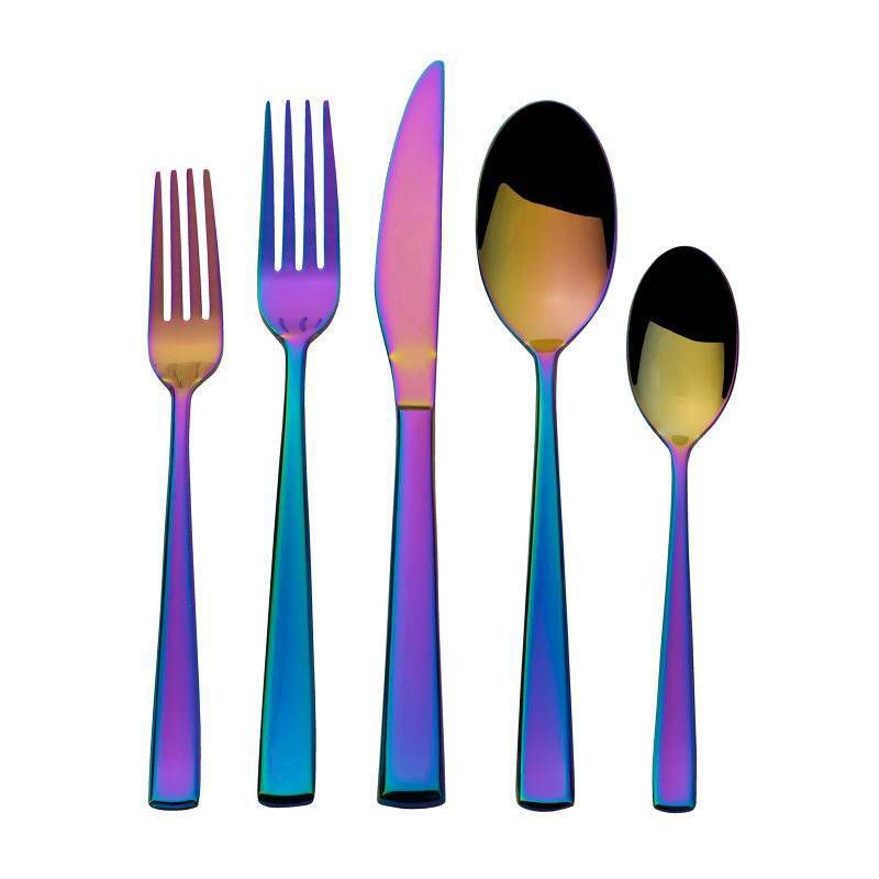 Towle 20pc Stainless Steel Living Dream Rainbow Silverware Set