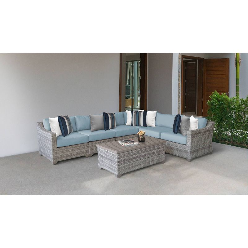 Fairmont 7pc Patio Sectional Seating Set with Cushions - Spa - TK Classics