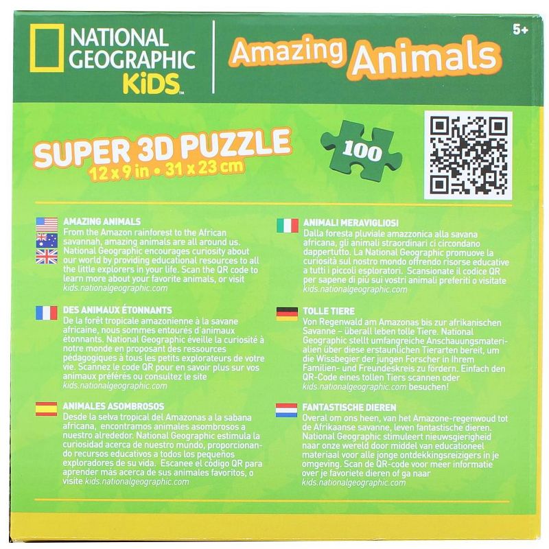 The Zoofy Group LLC National Geographic Kids Giant Pandas 100 Piece Super 3D Kids Jigsaw Puzzle