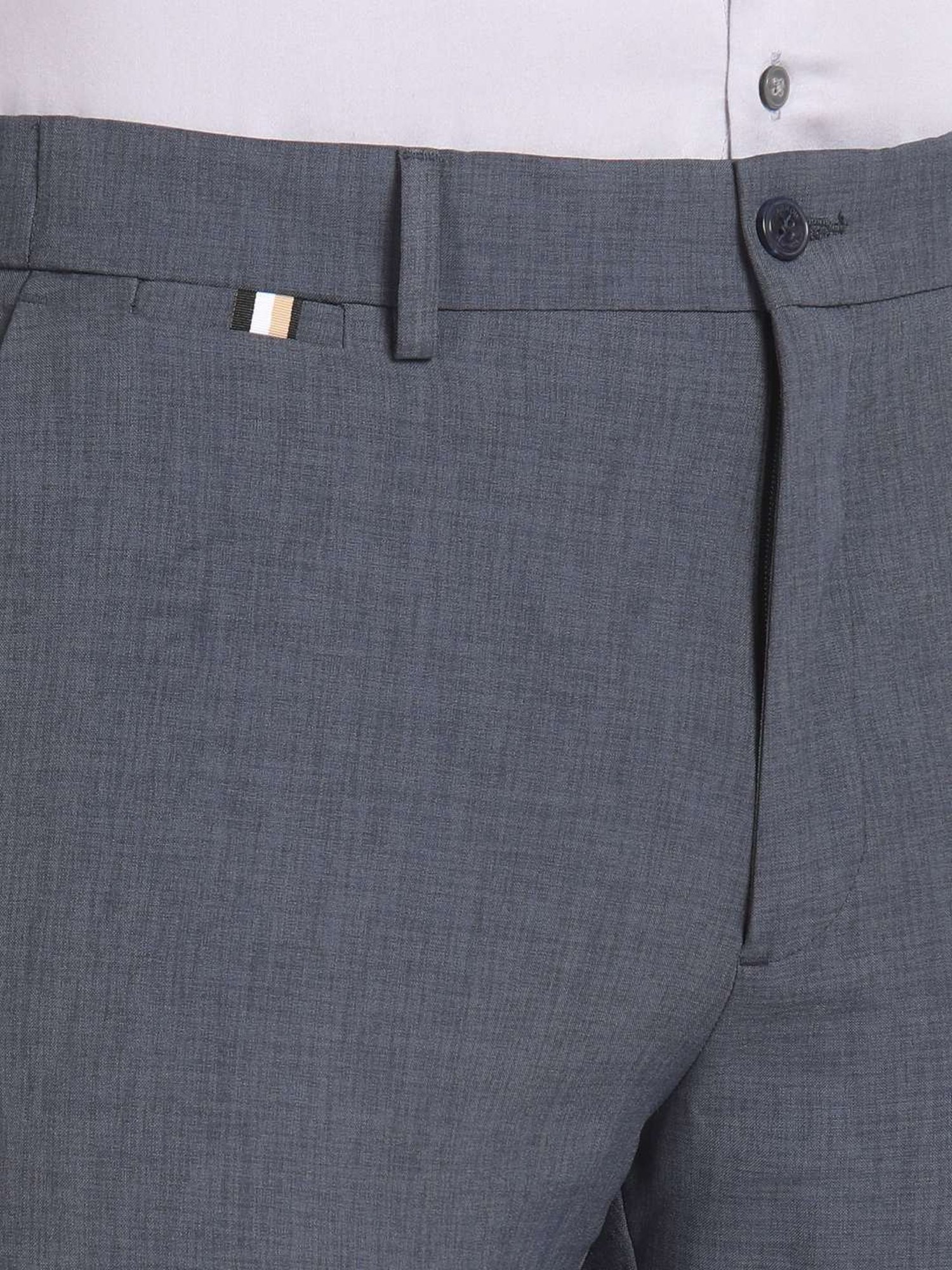 Arrow New York Mid Grey Slim Fit Trousers