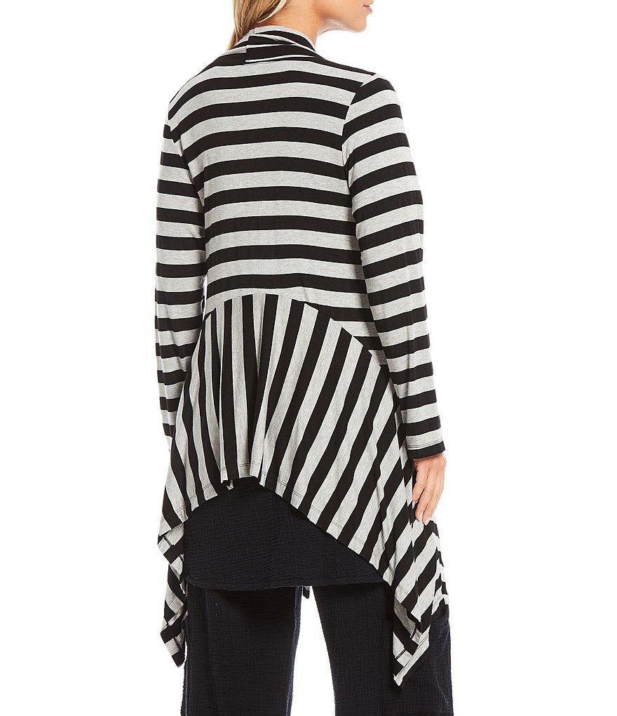 Bryn Walker Kai Jersey Stripe Open Front Long Sleeve Jacket