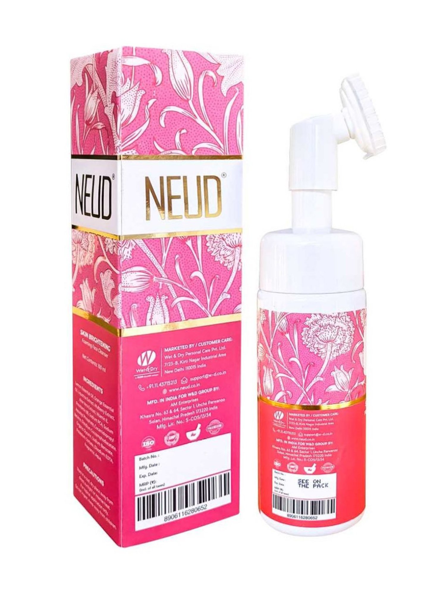 NEUD Skin Brightening Foaming Face Cleanser - 150 ml Each (Pack of 2)