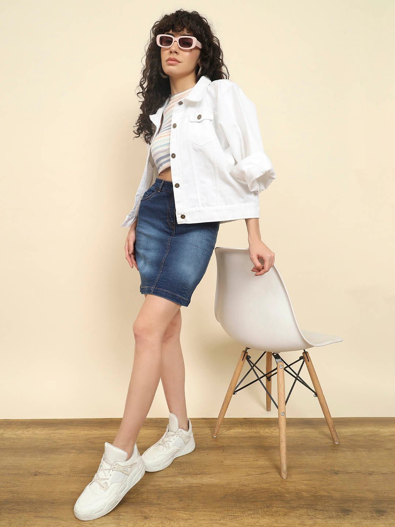 Trend Arrest Blue Mini Denim Skirt