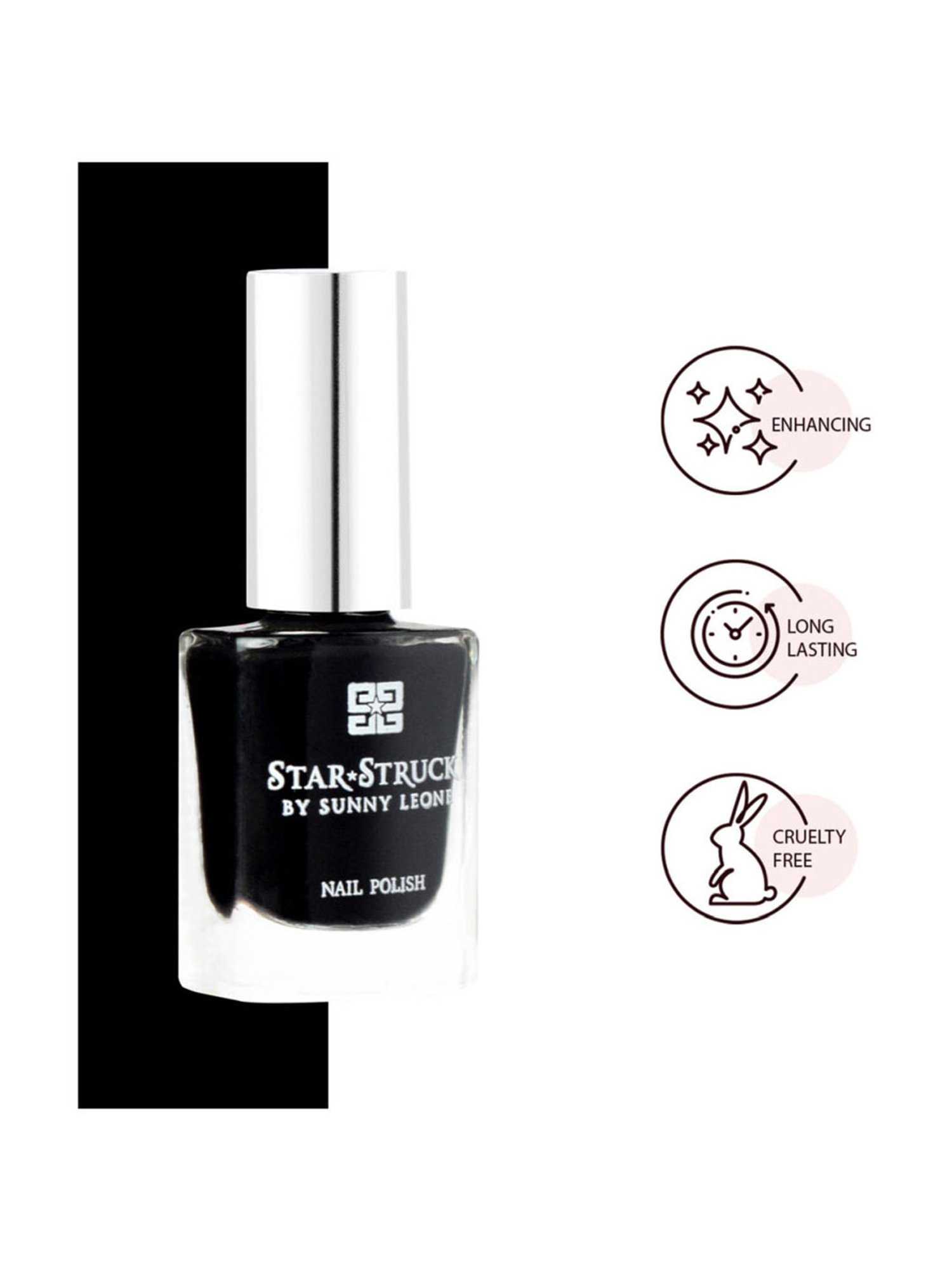 StarStruck By Sunny Leone Nail Polish Jet Black - 8 ml