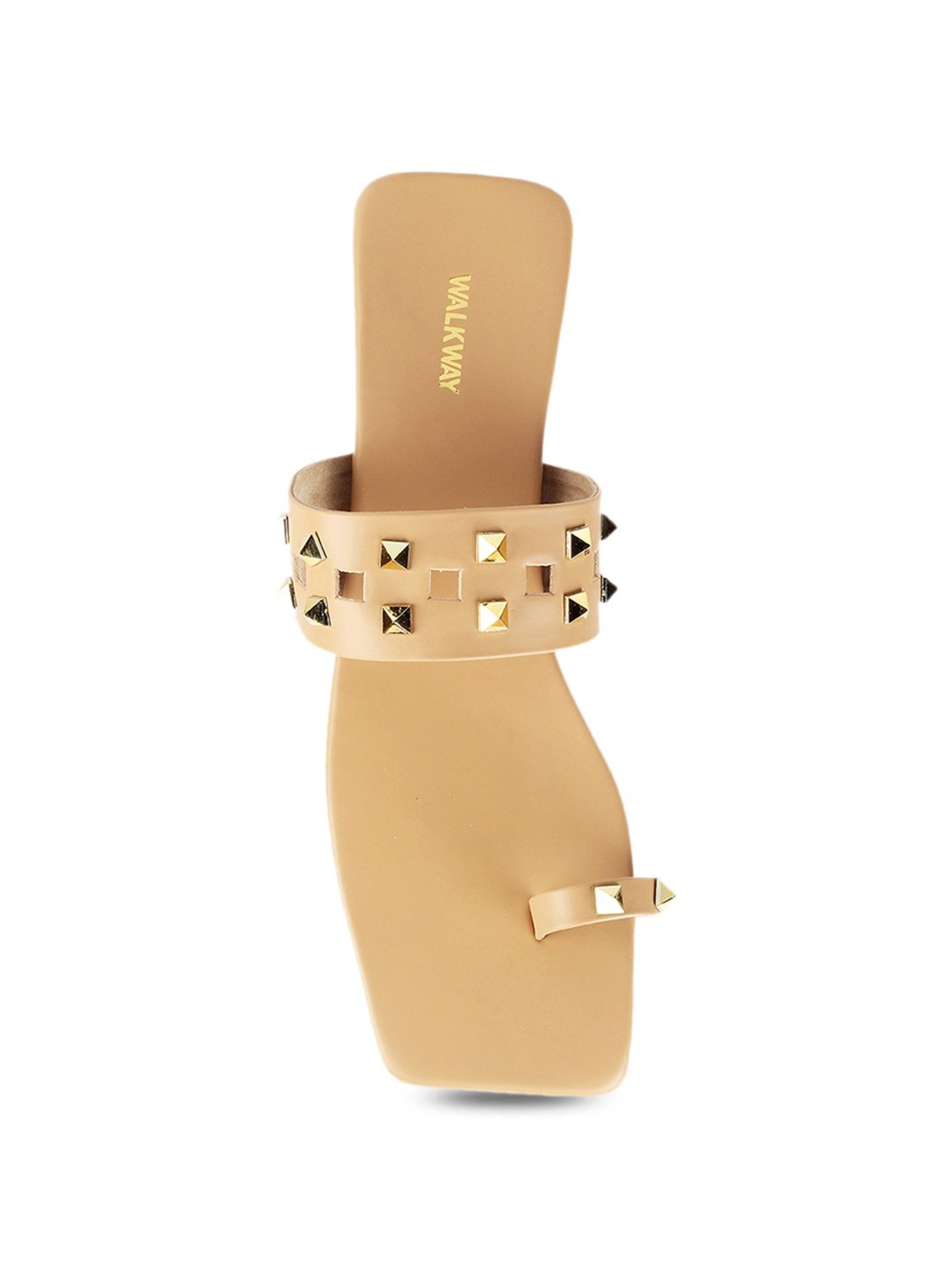 Walkway Women's Beige Toe Ring Sandals