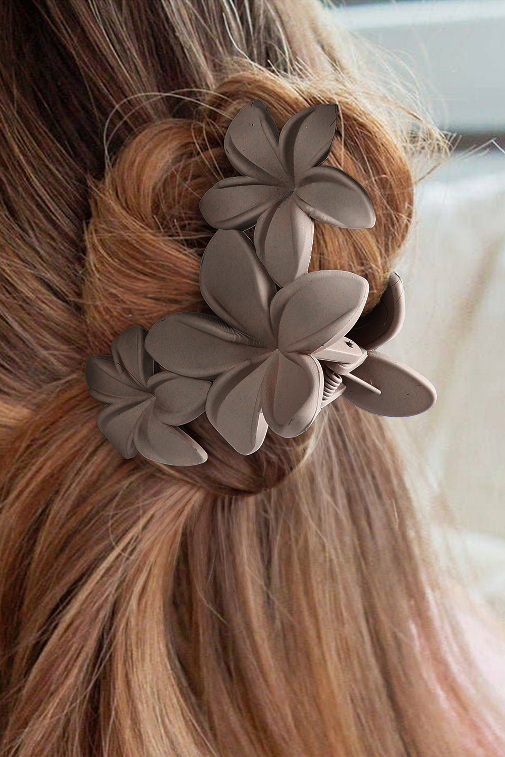 Rosy Flower Hair Claw Clip