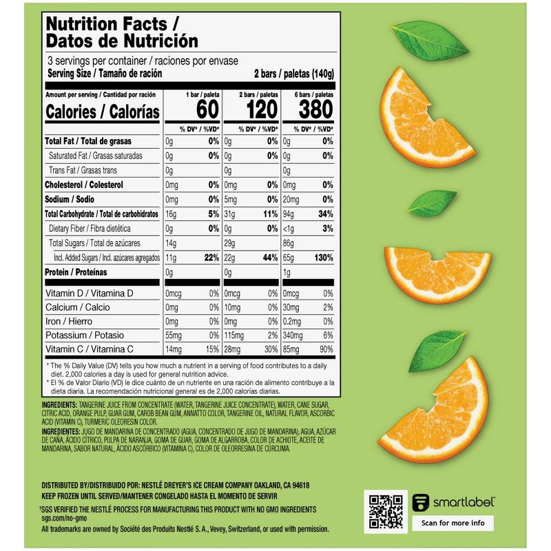 Outshine Tangerine Frozen Fruit Bar - 6ct