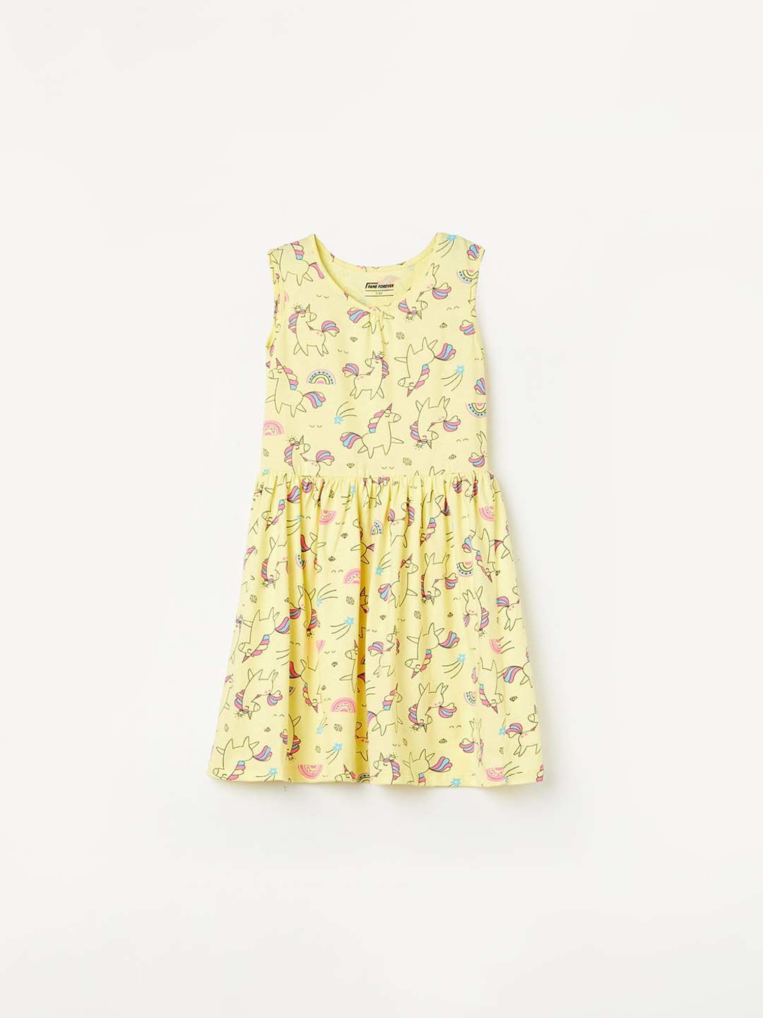 Fame Forever by Lifestyle Kids Yellow Cotton Printed Dress