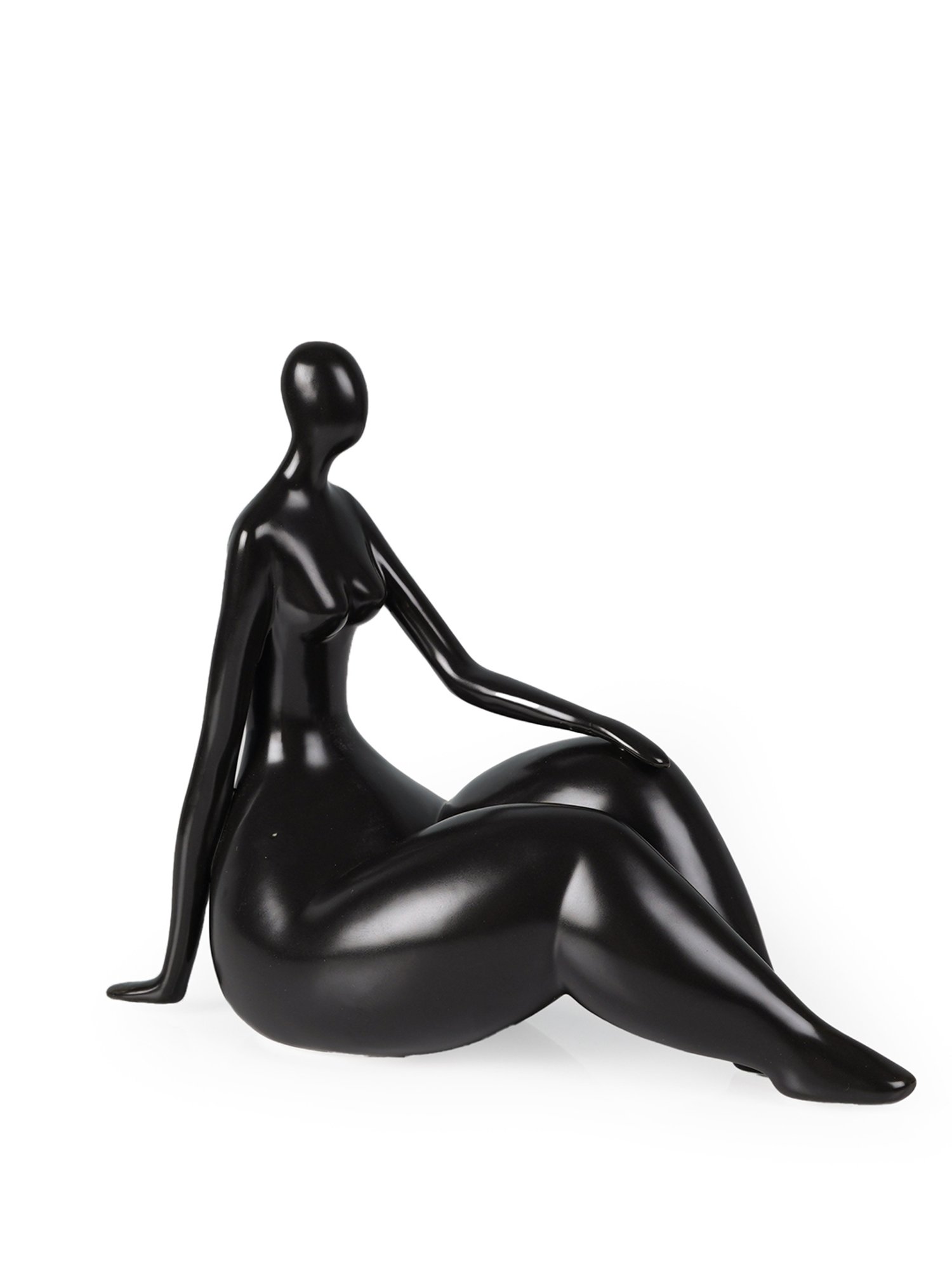 The Artment Decorative Black Human Lady Sitting Pose Polyresin Showpiece