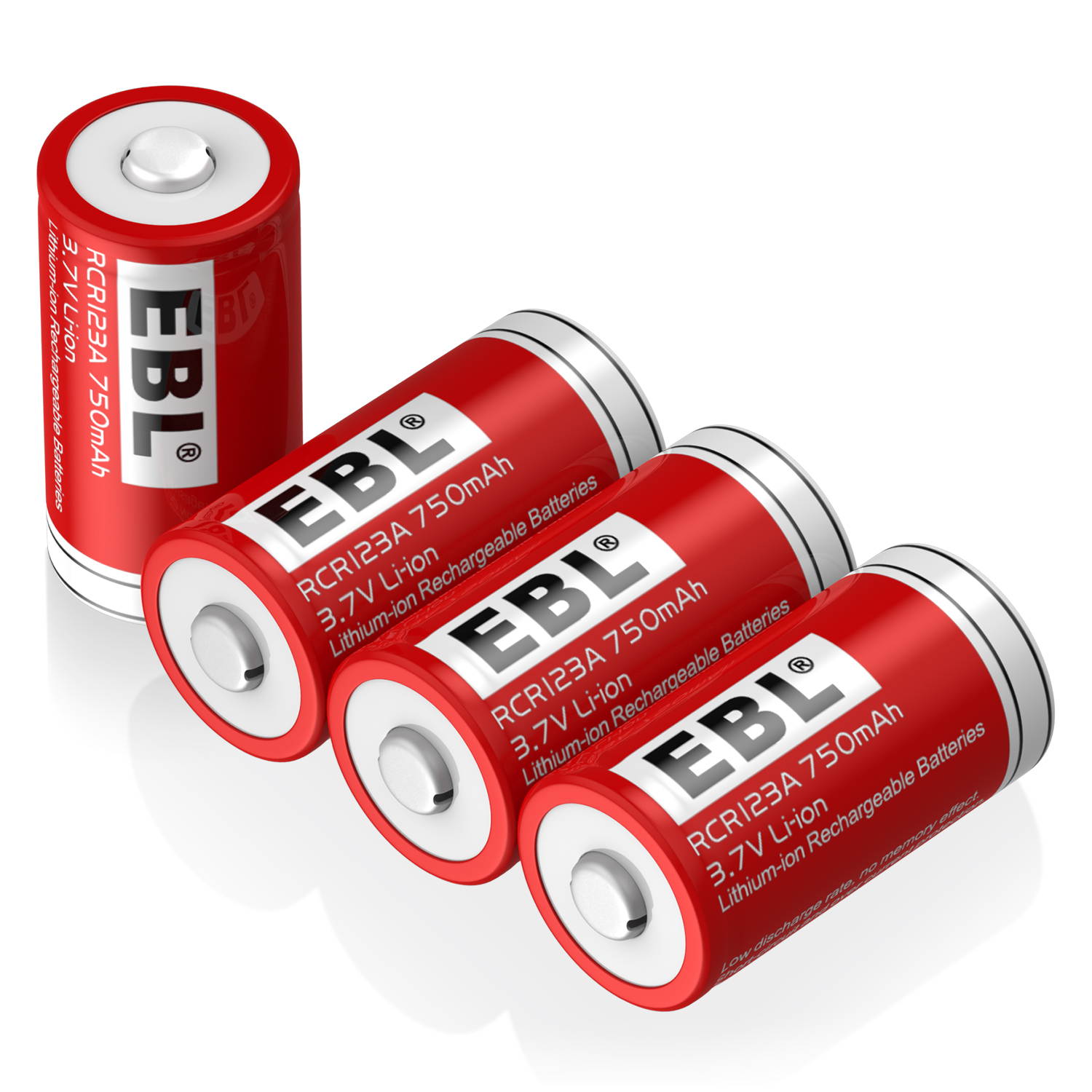 EBL 8 Pcs 16340 Battery 750mAh 3.7V BRC CR123A Li-ion Rechargeable Batteries for Flashlights