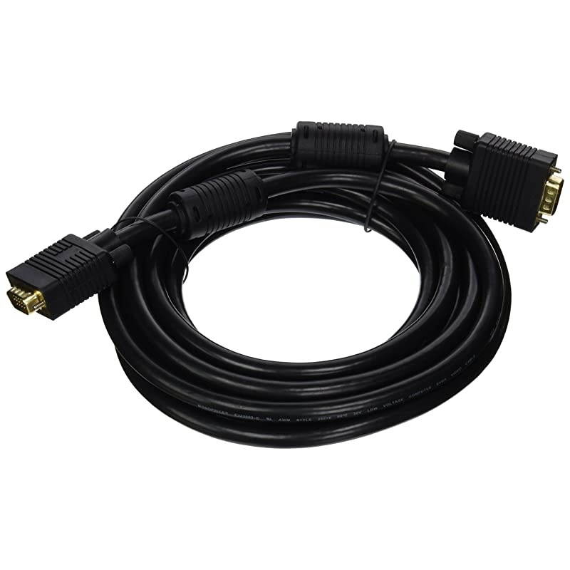 15ft Super VGA M/M CL2 Rated (For In-Wall Installation) Cable w/ Ferrites (Gold Plated)