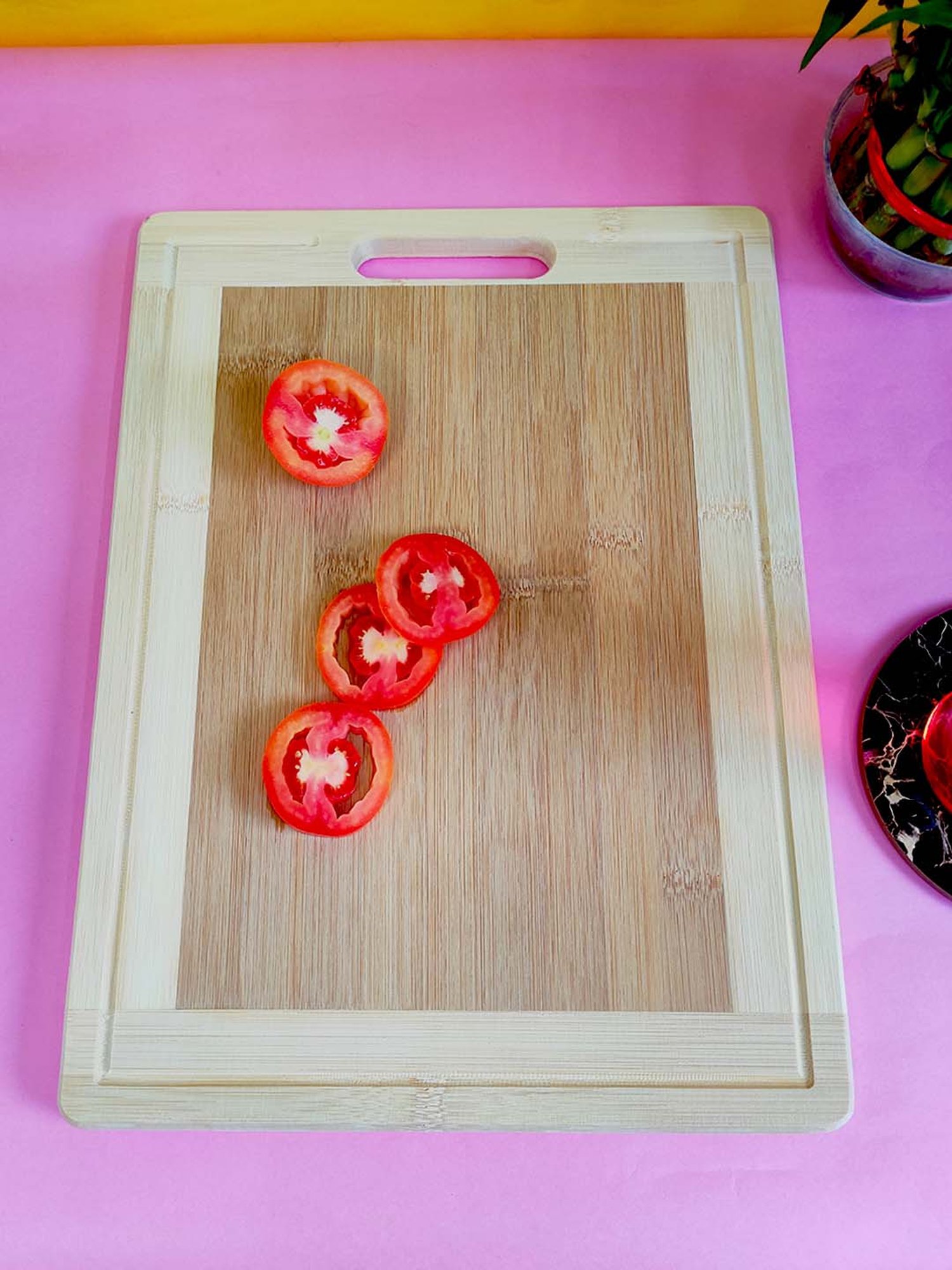 Crayton Beige & Brown Bamboo Chopping Board - Set of 1