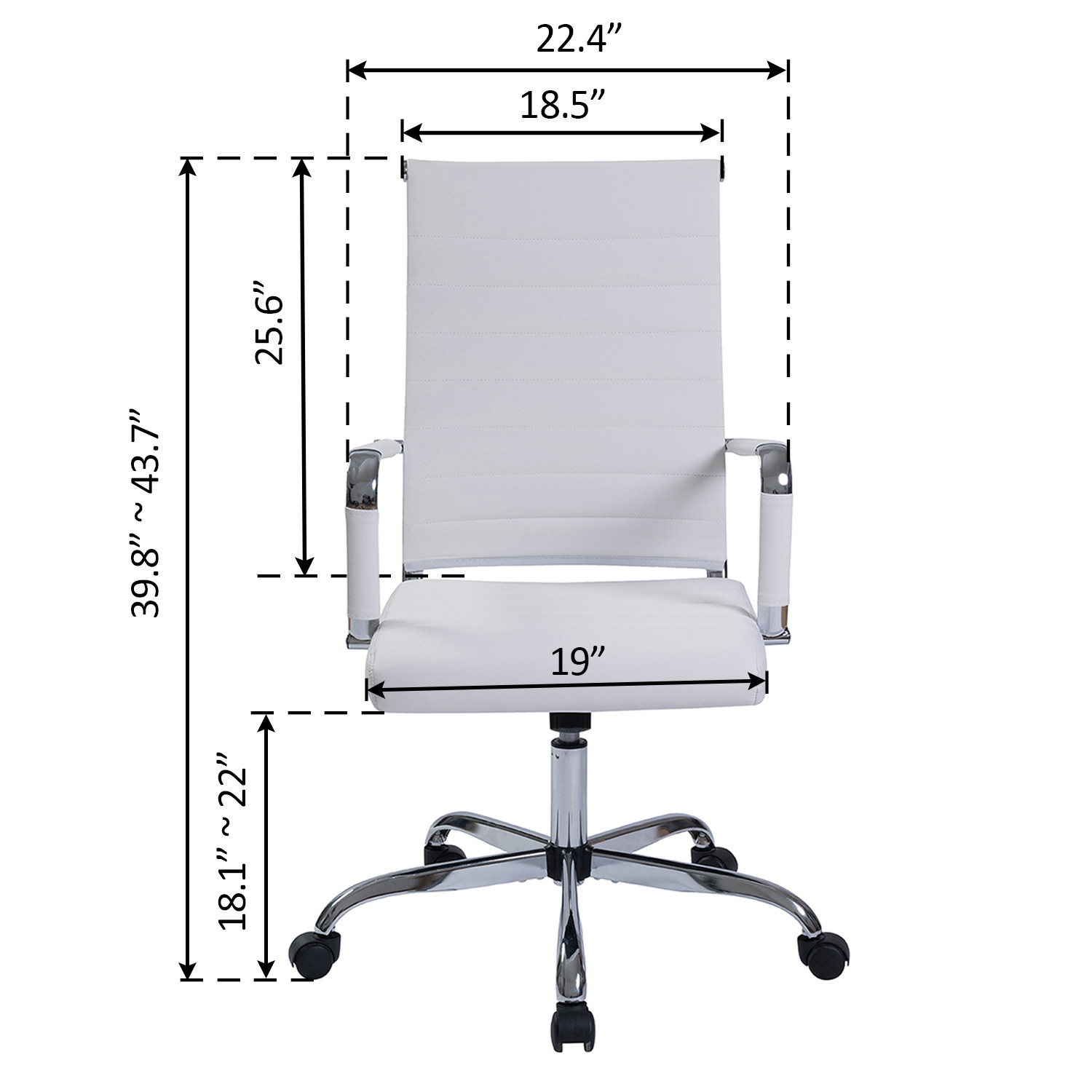 Walsport Adjustable High Back Ergonomic Office Chair Swivel Computer Desk Chair with Armrest White