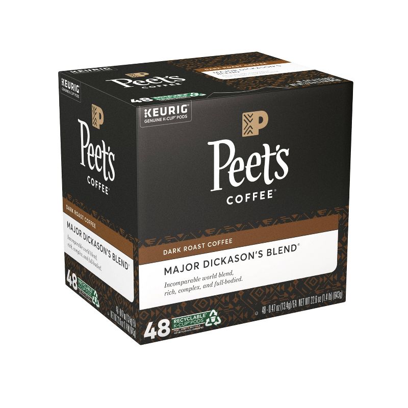 Peet's Major Dickason Dark Roast Coffee - Keurig K-Cup Pods- 48ct