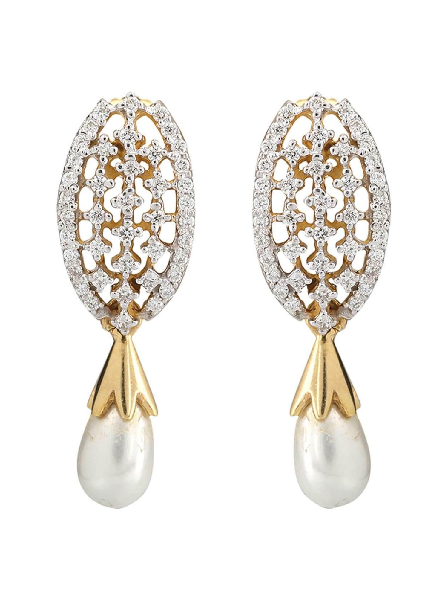 Waman Hari Pethe Jewellers 18k Gold & Diamond Earrings