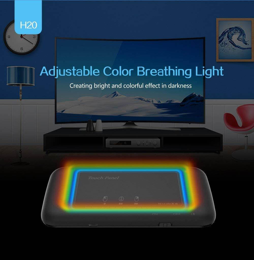 [2018 Updated] Dupad Story H20 2.4GHz Mini Wireless Keyboard with Remote Mouse Combo Backlit Multi-Touch Touchpad,USB Rechargeable for Android TV Box Windows PC, HTPC, IPTV, PC, Raspberry pi 3