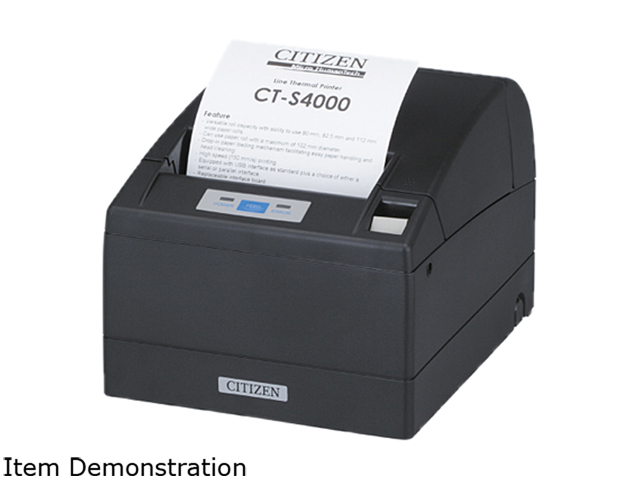 Citizen CT-S4000 4" Hi-Speed Direct Thermal Receipt Printer, 203 dpi, USB, Ethernet, Black - CT-S4000ENU-BK