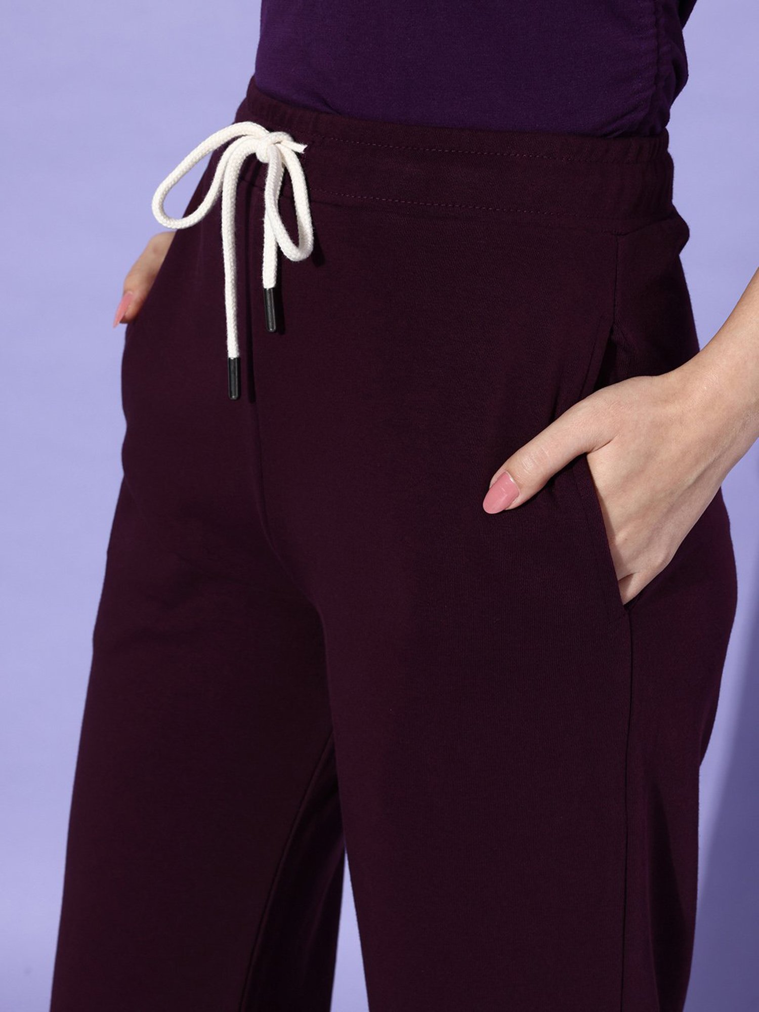 Dillinger Wine Fleece Regular Fit High Rise Trackpants