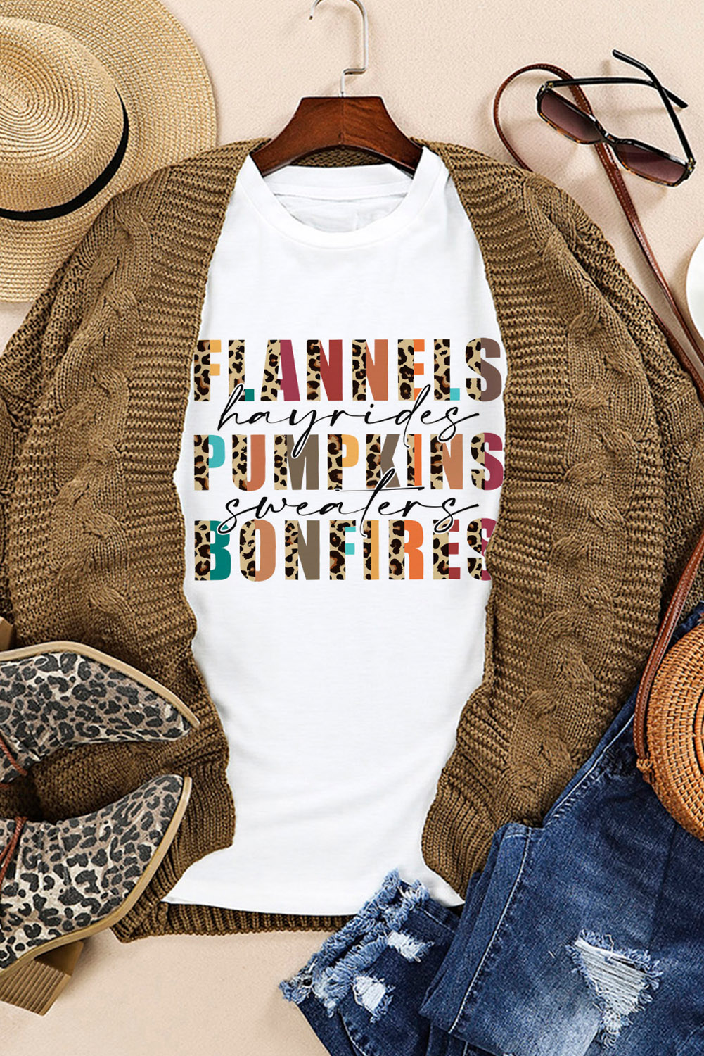 White Flannels Hayrides Pumpkins Bonfires Graphic Tee