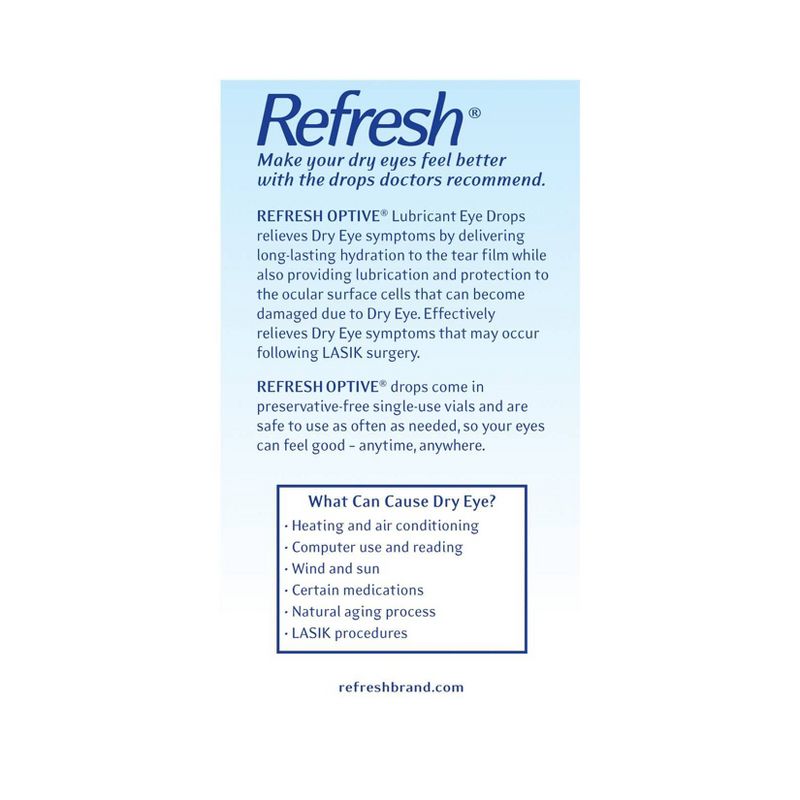 Refresh Optive Sensitive Lubricant Eye Drops - 60ct