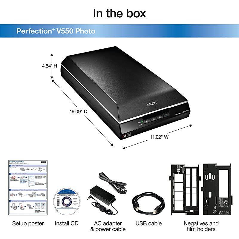 Perfection V550 Color Photo, Image, Film, Negative & Document Scanner with 6400 DPI Optical Resolution