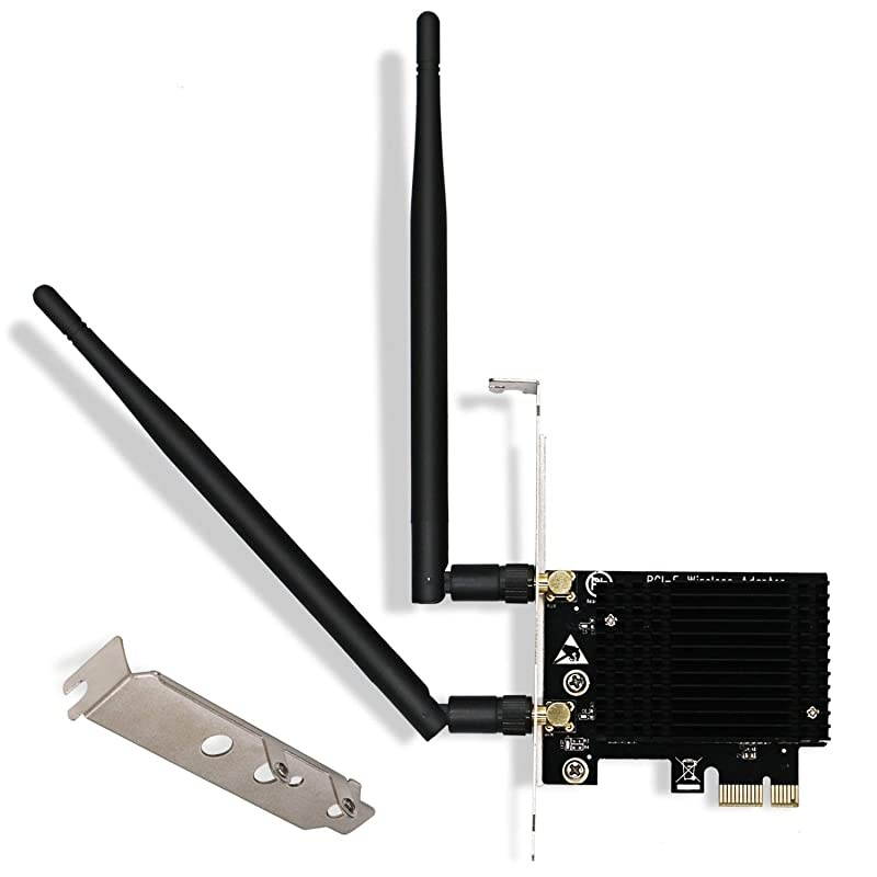 PCIE Wireless AC Dual Band 1200Mbps WiFi Adapter with BeamformeeMUMIMO and Heatsink Technology for Windows Server7881103264bit Desktop PCs Gaming 4K Video Streaming FSAC87