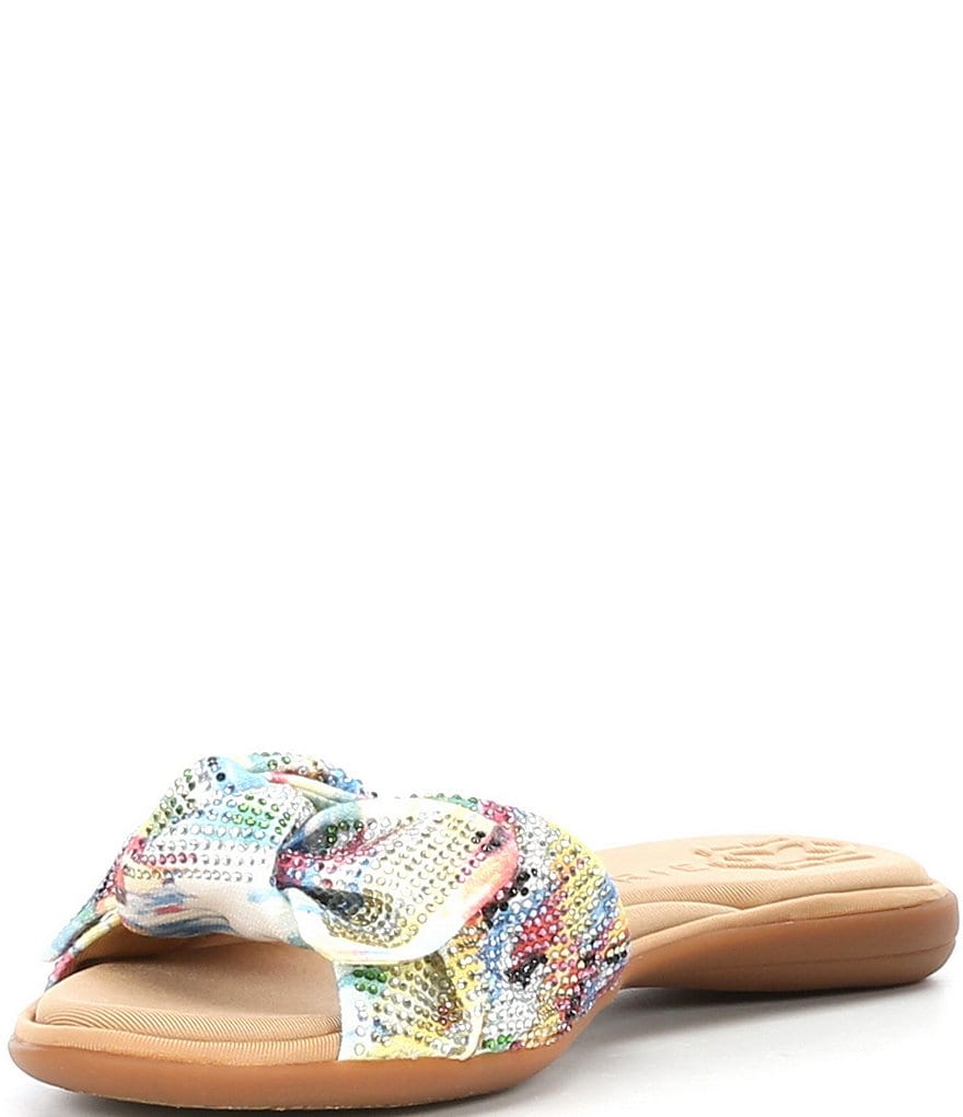 Alex Marie Hamala Rhinestone Knotted Slide Sandals