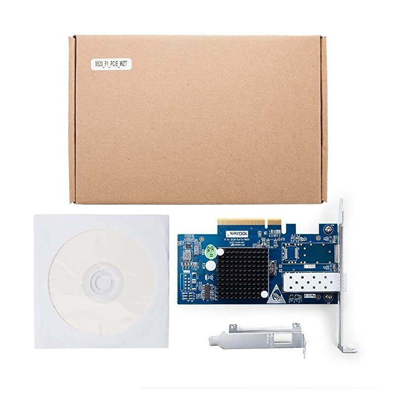 PCI-E NIC Network Card, Single SFP+ Port, PCI Express Ethernet LAN Adapter Support Windows Server/Linux/VMware, Compare to Intel X520-DA1