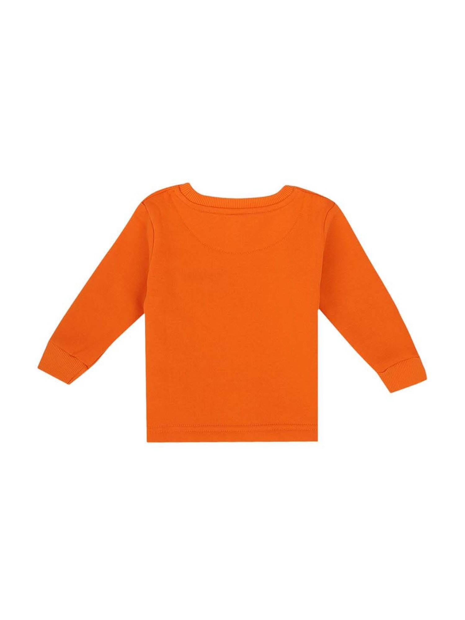 Bodycare Kids Orange Cotton Printed Full Sleeves T-Shirt