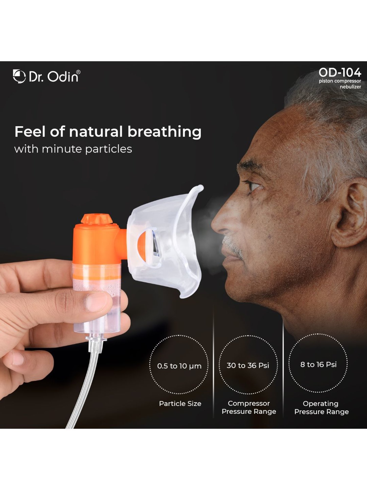 Dr. Odin OD104 Nebulizer with Piston Compressor Technology (Blue)
